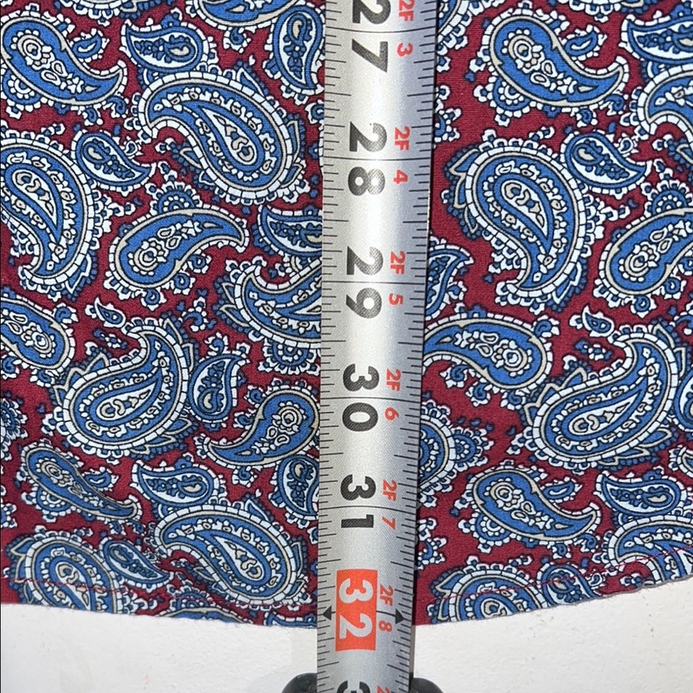 Roper Blue and Red Casual Button Down Shirt with Paisley Print pearl snap - Picture 6 of 7